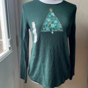 Croft & Barrow Christmas Tree with rhinestones - Size S - NWT